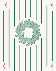 Obraz premium Christmas Wreath with Lines Background