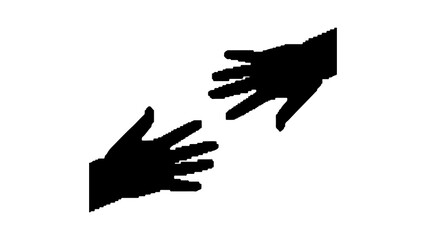 Reaching hands with transparent background