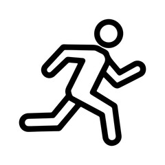 Running man icon with transparent background