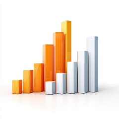 Abstract Growth Chart with Colorful Bars on White Background