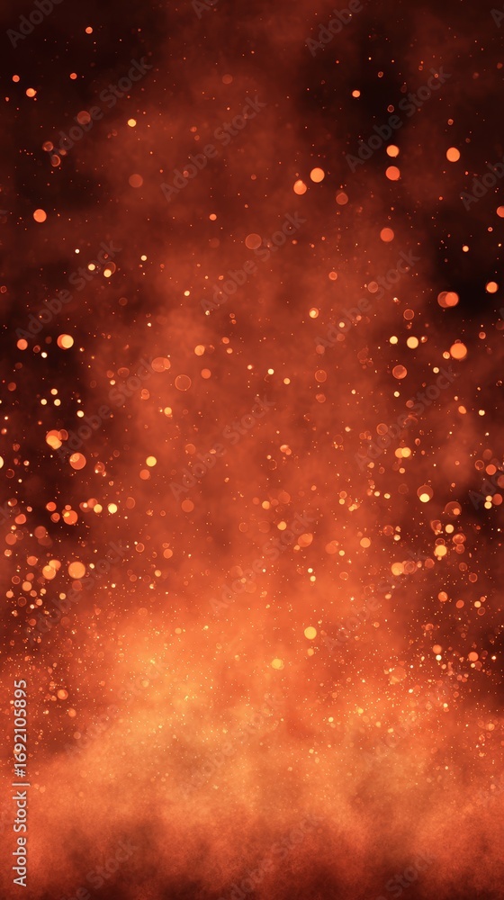 Poster vibrant red abstract background with numerous small circles, a modern and dynamic design element for