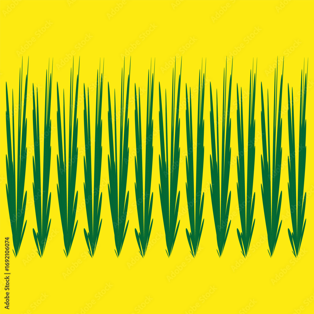 Poster vertical stripe pattern. green abstract texture. bright yellow background. vector decorative lines. 