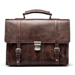 Elegant Brown Leather Briefcase for Professional Use and Travel