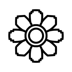 Obraz premium Simple flower outline with transparent background