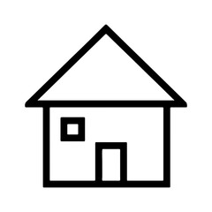 Simple house outline icon with transparent background
