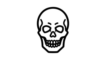 Skull outline with transparent background
