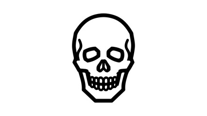 Skull outline with transparent background