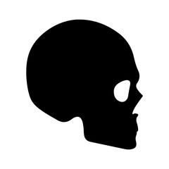 Skull silhouette with transparent background