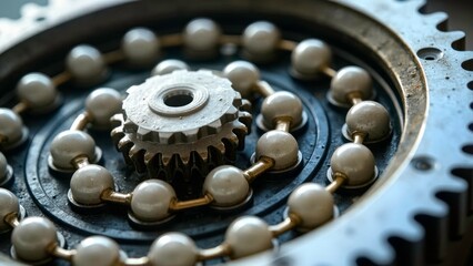 Close up view of the structure of gear components