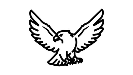 Soaring eagle outline with transparent background