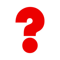 Red question mark isolated on transparent background