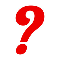 Red question mark isolated on transparent background