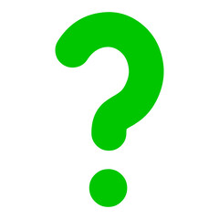 Green question mark isolated on transparent background