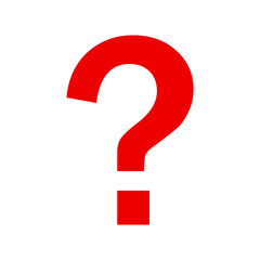 Red question mark isolated on transparent background