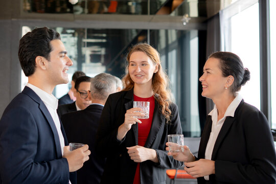 Group team business people meeting and celebrating for success in modern office, collaboration and event of teamwork in modern office, communication and networking with marketing. - Powered by Adobe