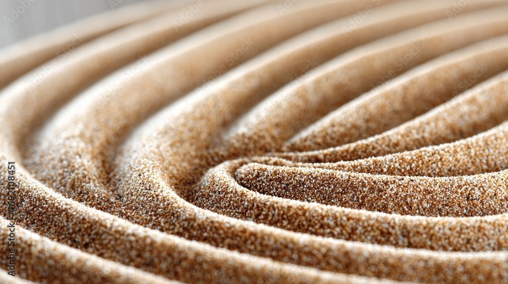 Poster mesmerizing patterns of rippled sand in a serene dunescape with dynamic light and shadow play