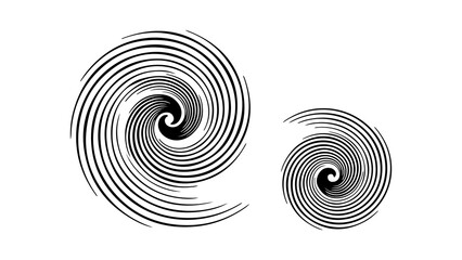 Swirling spiral shapes with transparent background