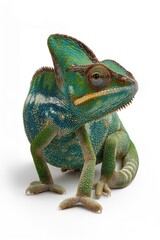 Obraz premium Veiled chameleon posing on white background