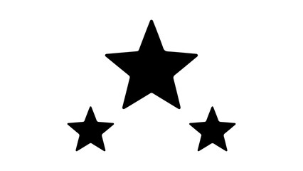 Three stars icon with transparent background