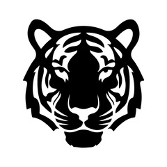 Tiger head portrait with transparent background