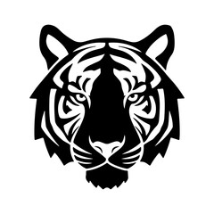 Tiger head portrait with transparent background