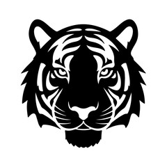 Tiger head portrait with transparent background