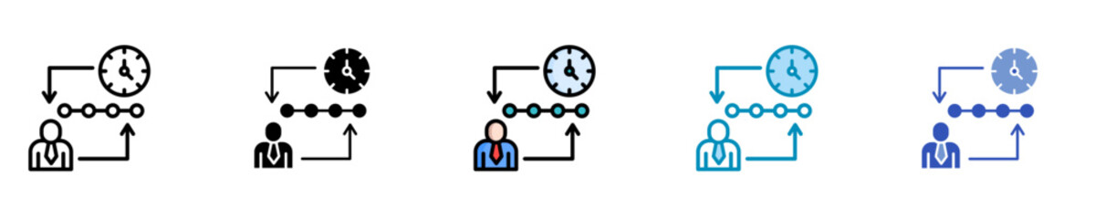 Coaching Timeline  Icon Set Multiple Style Collection
