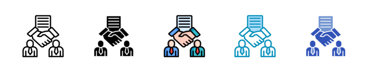 Coaching Agreement  Icon Set Multiple Style Collection