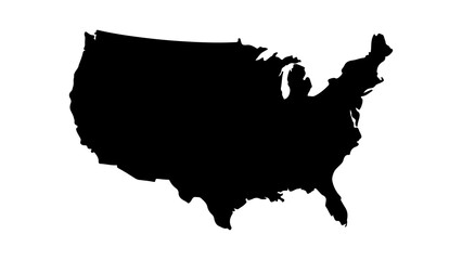 United States map outline with transparent background