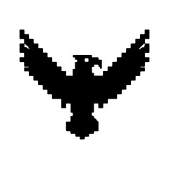 Obraz premium Pixelated eagle silhouette with transparent background