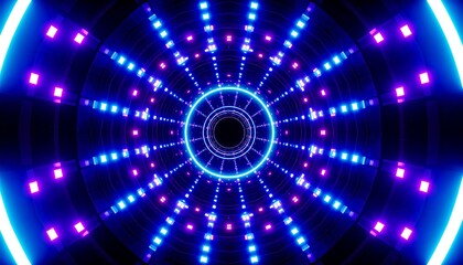 Abstract glowing tunnel with vibrant colors