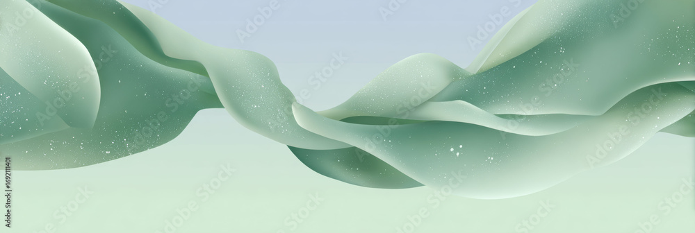 Poster serene abstract wallpaper design features gentle green flow creating smooth elegant motion. beautifu