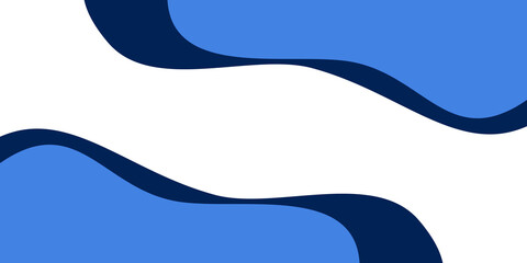 Creative wavy abstract background with blue fluid shapes and white space