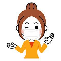 マスクをする女性