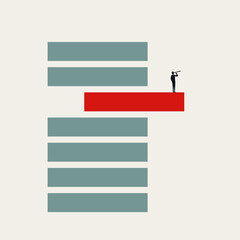 Exploring New Opportunities Beyond the Comfort Zone, Business Vector Concept. Minimal design eps10 illustration.