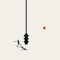 Nothing is Impossible, Breaking Barriers Business Vector Concept. Symbol of challenge. Minimalist design eps10 Illustration.