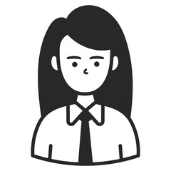 A business woman. Portraits of people black outline stroke. Vector pictures of avatar icon.