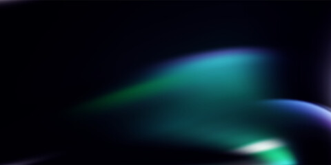 Green Glowing waves of and blue dance across a dark starry sky in this dreamy abstract scene,Vector illustration.eps 10