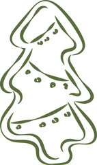 Christmas Tree Gingerbread Sketch