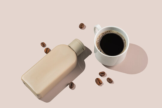 Cosmetic with caffeine and coffee elements