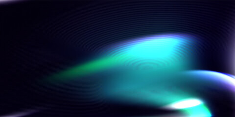 Glowing waves of green and blue dance across a dark starry sky in this dreamy abstract scene,Vector illustration.