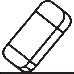 Simple line art icon of a rectangular eraser on a white background