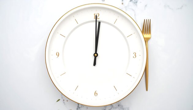 A white clock plate on a marble surface