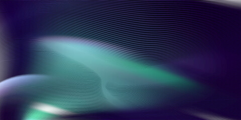 Glowing waves of green and blue dance across a dark starry sky in this dreamy abstract scene