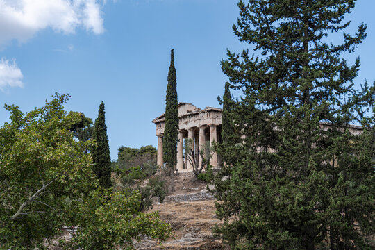 Temple of Hephaestus amidst Athenian greenery
