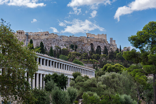 View of the Acropolis and Ancient Agora in Athens
