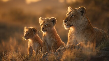 Fototapeta premium Lion The Watchful Guardian