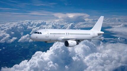 Obraz premium Flight through clouds at sunset captures the beauty of aviation soaring high above the horizon with striking colors illuminating the sky