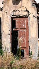 ruined street and destroyed houses in Kiev war in Ukraine