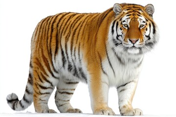 Obraz premium Powerful tiger standing in snow